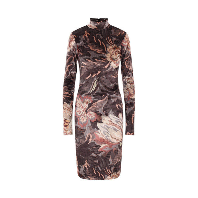 Floral Foliage Print Velvet Dress-ETRO-JOHN JULIA