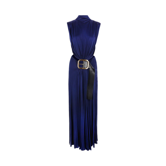 Fluid Jersey Sleeveless Dress With Maxi Belt-LOEWE-JOHN JULIA