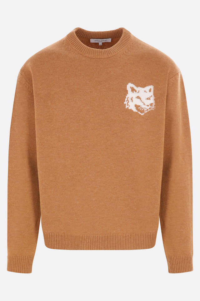 Fox Head Intarsia Wool Sweater-MAISON KITSUNÉ-JOHN JULIA