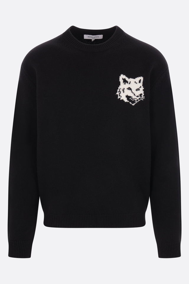 Fox Head Intarsia Wool Sweater-MAISON KITSUNÉ-JOHN JULIA