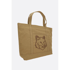 Fox Head Large Canvas Tote Bag-MAISON KITSUNÉ-JOHN JULIA