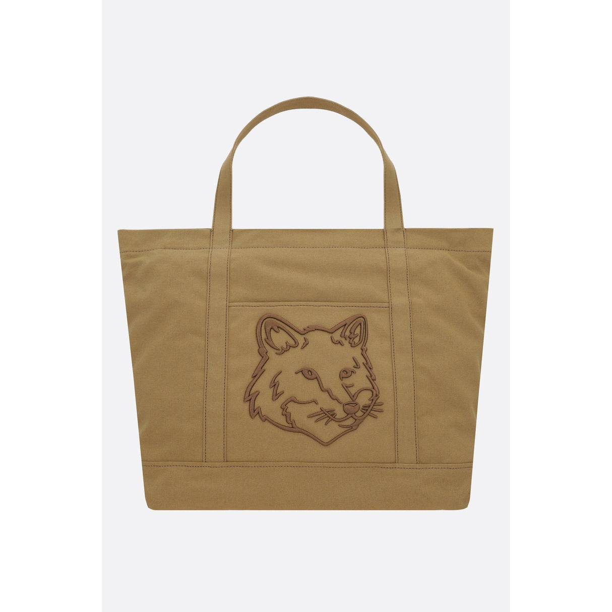 Fox Head Large Canvas Tote Bag-MAISON KITSUNÉ-JOHN JULIA