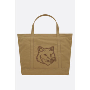 Fox Head Large Canvas Tote Bag-MAISON KITSUNÉ-JOHN JULIA