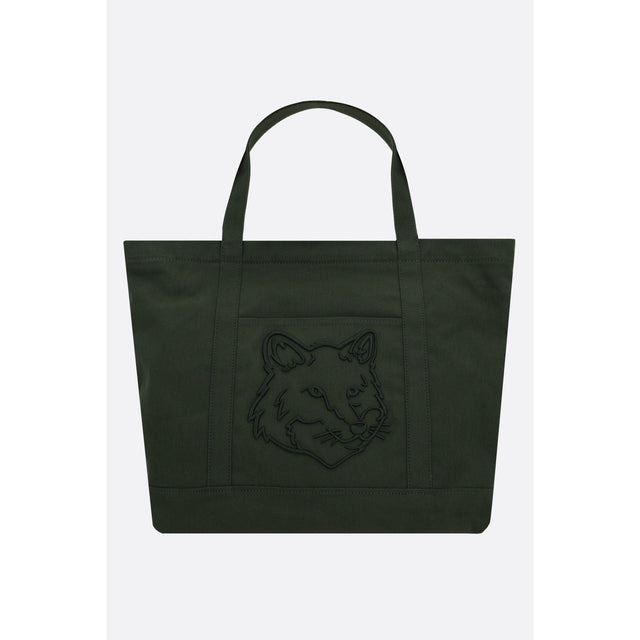 Fox Head Large Canvas Tote Bag-MAISON KITSUNÉ-JOHN JULIA