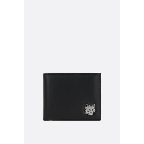 Fox Head Leather Billfold Wallet-MAISON KITSUNÉ-JOHN JULIA