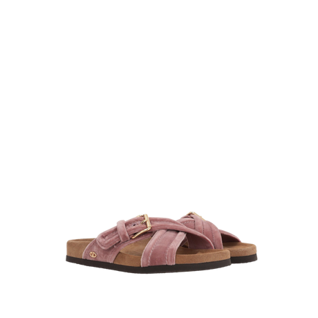 Fussfriend Velvet Slide Sandals-VALENTINO GARAVANI-JOHN JULIA