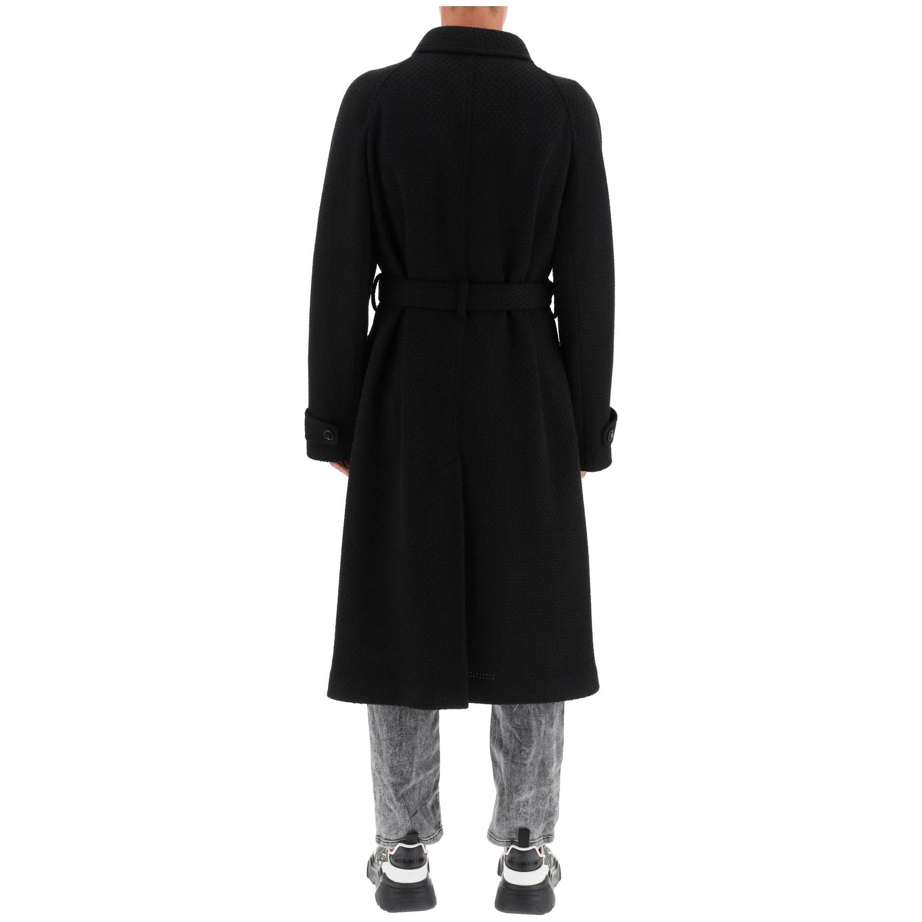 Tailored Wool Blend Knit Coat