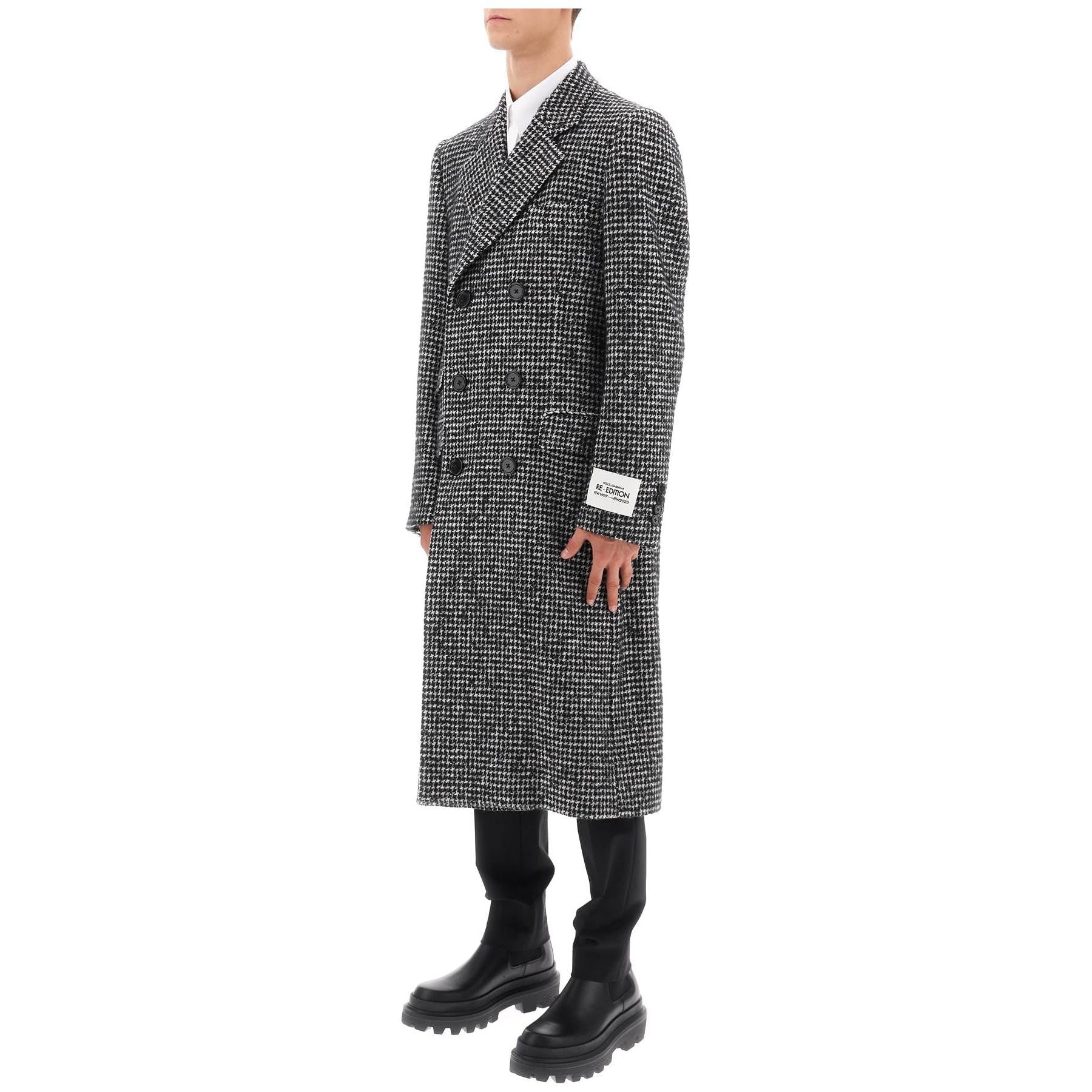 Re Edition Coat In Houndstooth Wool