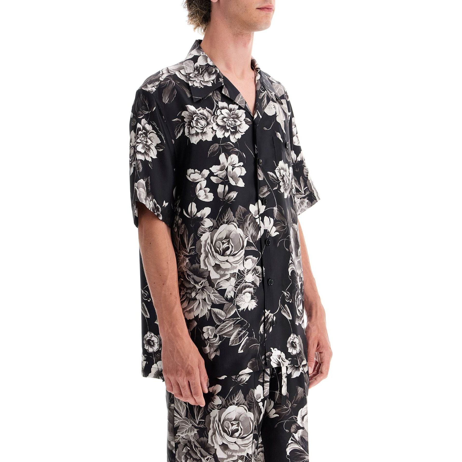 Floral-Print Silk Hawaiian Shirt