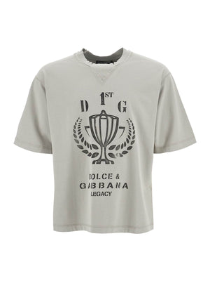 Oversized Graphic Cotton T-Shirt-Dolce & Gabbana-JOHN JULIA