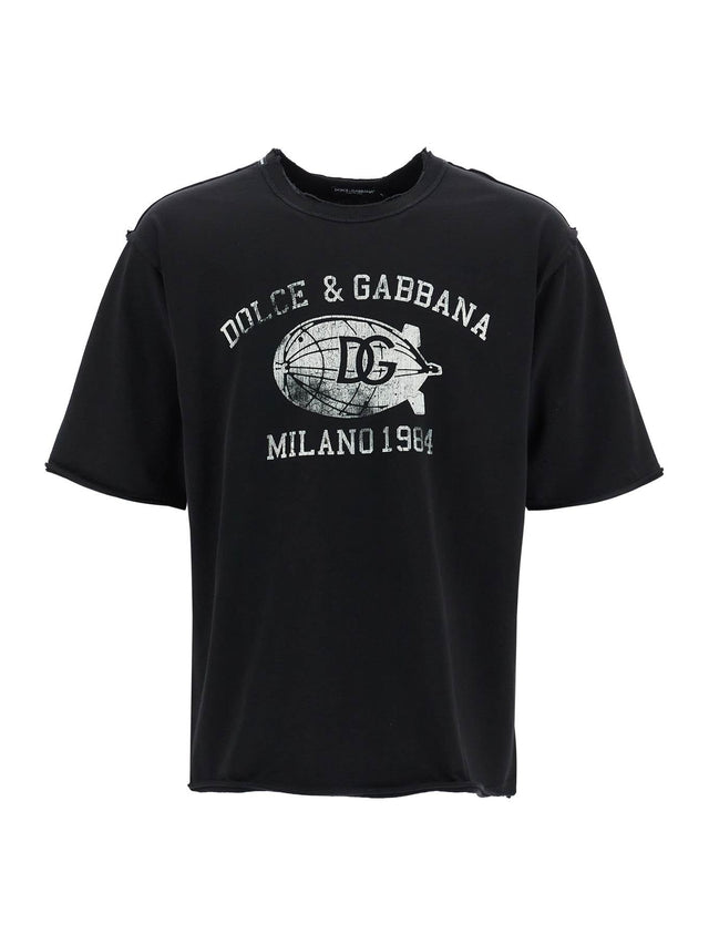 Oversized Graphic Cotton T-Shirt-Dolce & Gabbana-JOHN JULIA