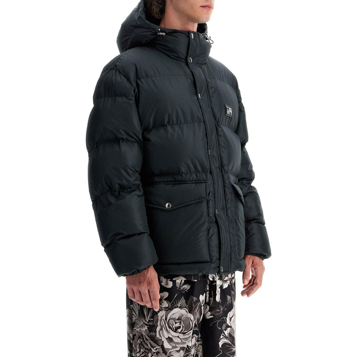 Quilted Nylon Down Jacket.