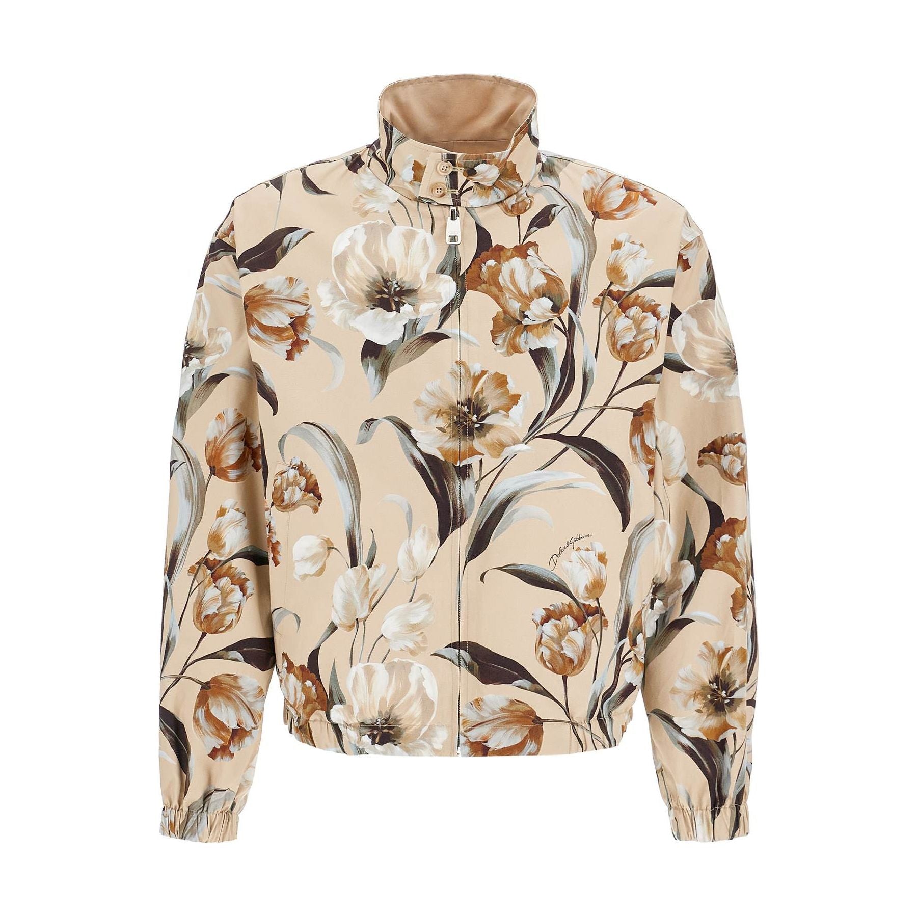 Reversible Floral Cotton Gabardine Jacket