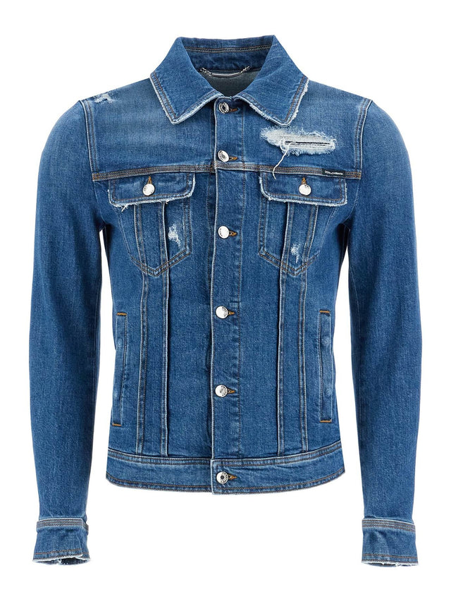 Distressed Denim Jacket-Dolce & Gabbana-JOHN JULIA