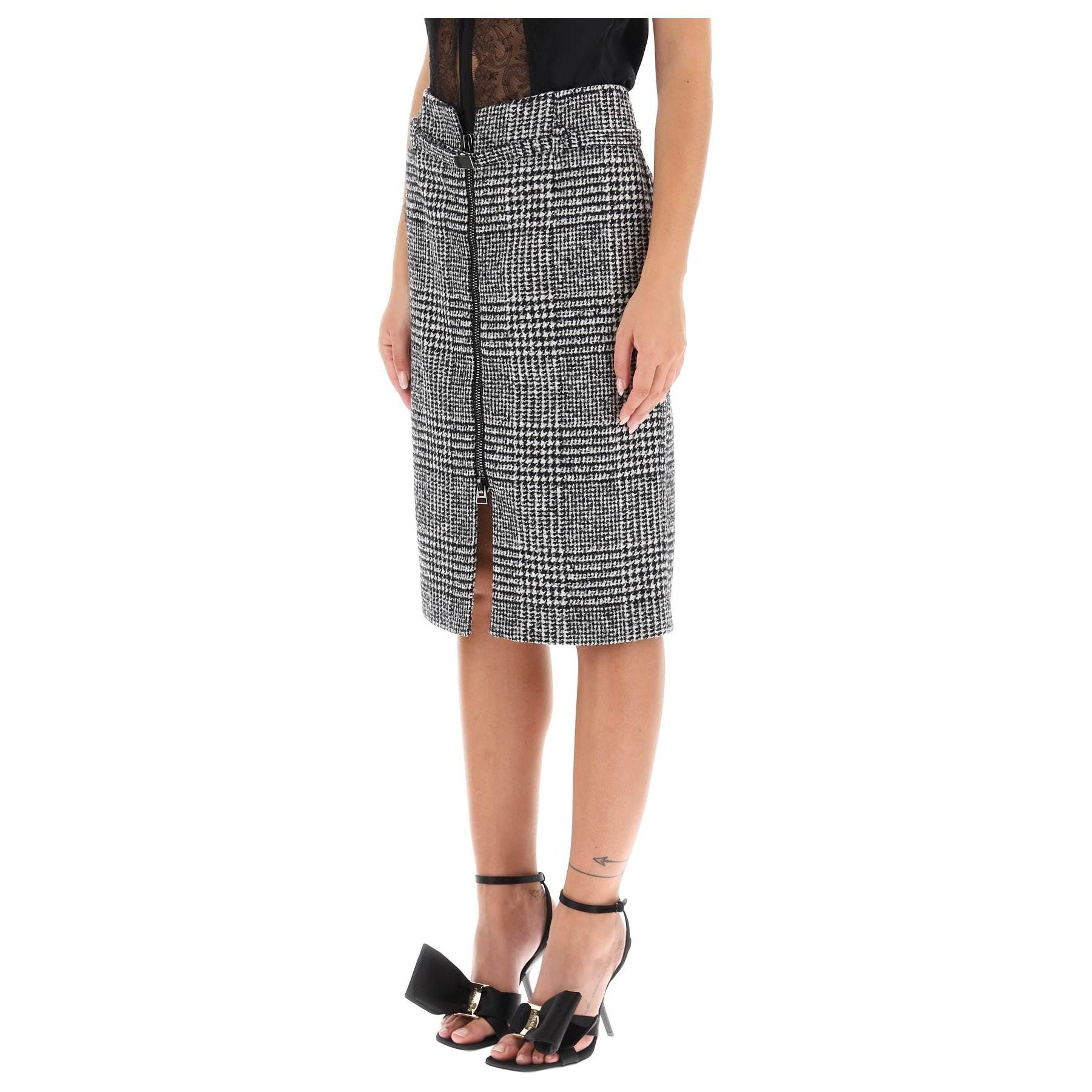 Prince Of Wales Pencil Skirt
