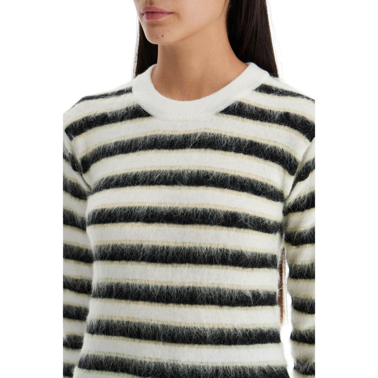 Striped Crewneck Pullover.