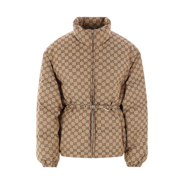 GG Fabric Down Jacket-GUCCI-JOHN JULIA