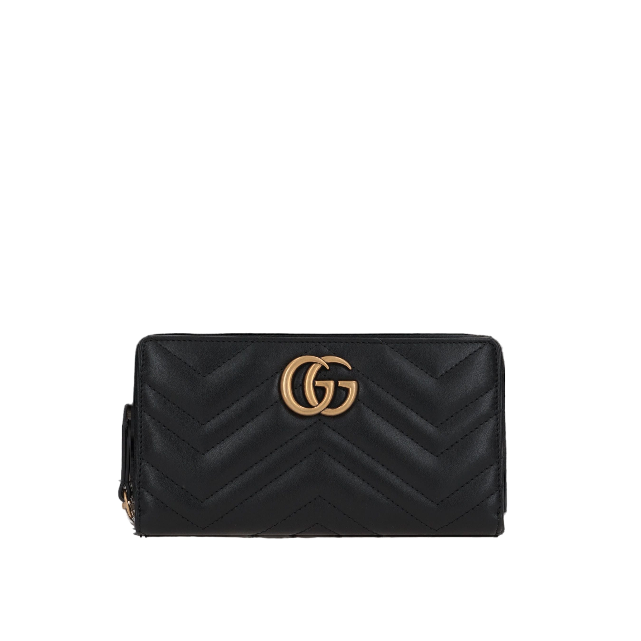 GG Marmont Quilted Leather Zip-Around Wallet-GUCCI-JOHN JULIA