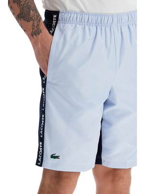 Logo Print Cotton Shorts-Lacoste-JOHN JULIA