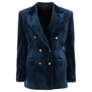 Wallis Velvet Double-Breasted Jacket