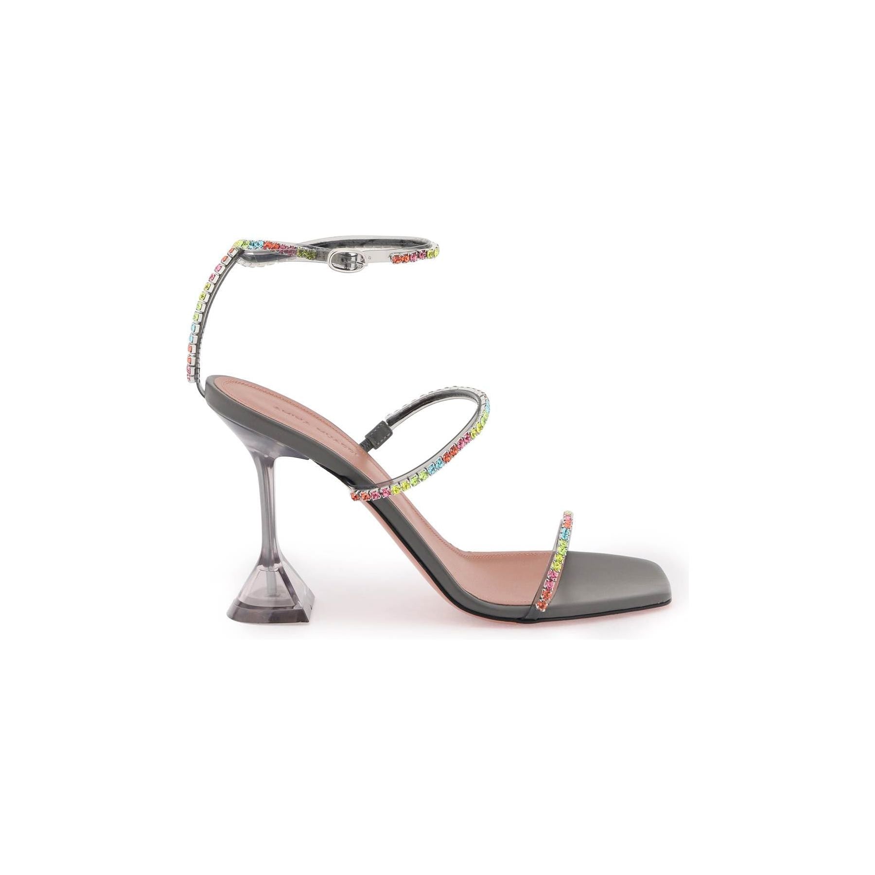 Leather Gilda Multicolored Crystals Sandals