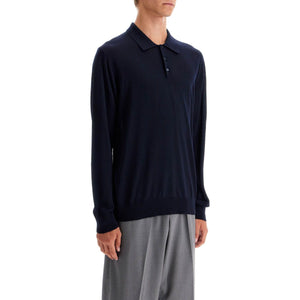 Lightweight Wool Long-Sleeved Polo Shirt