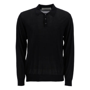 Lightweight Wool Long-Sleeved Polo Shirt