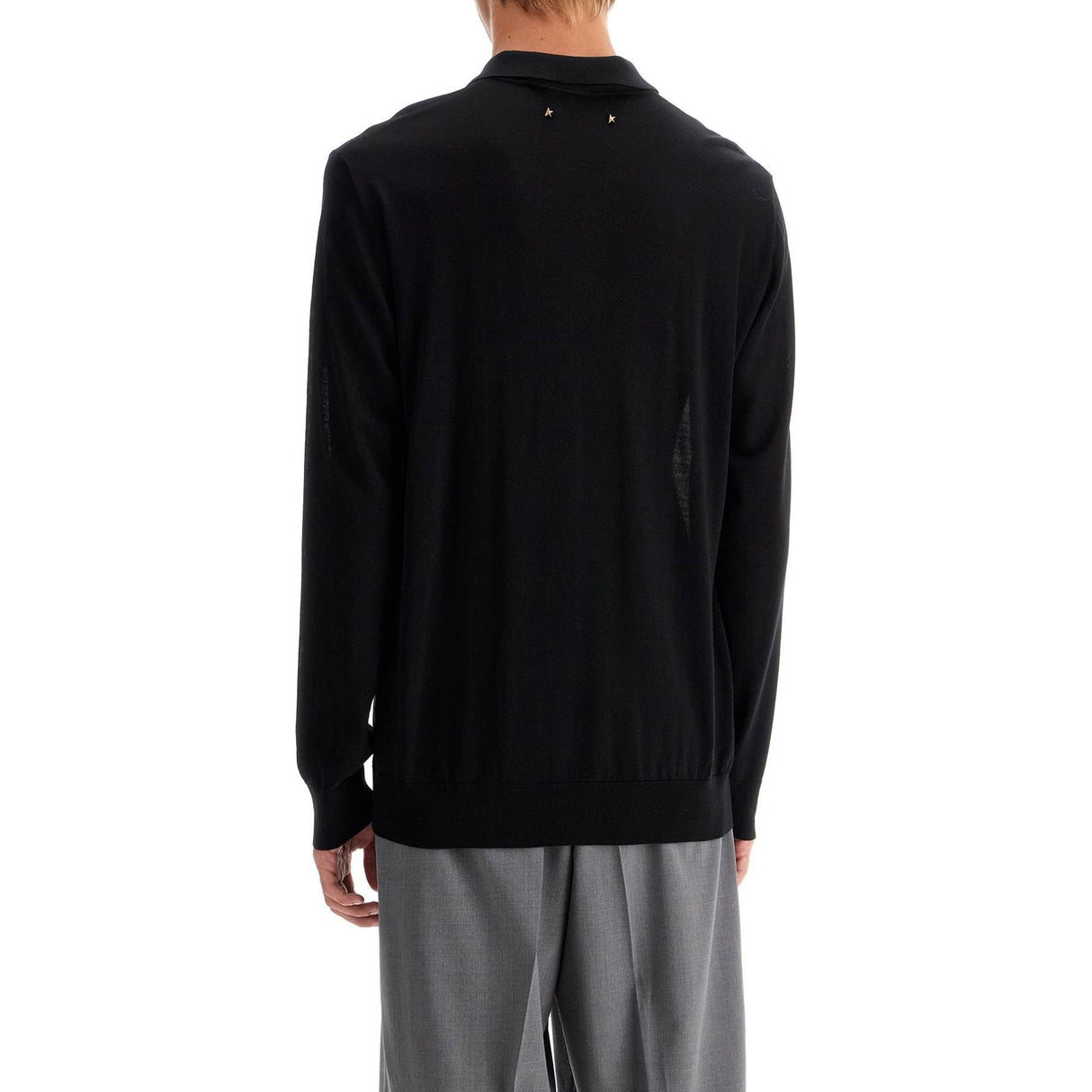 Lightweight Wool Long-Sleeved Polo Shirt