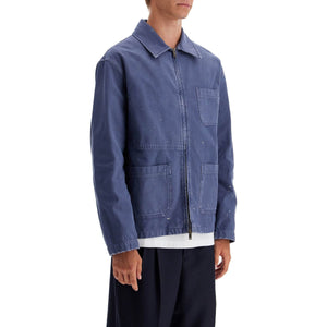 Distressed Cotton Twill Workwear Jacket