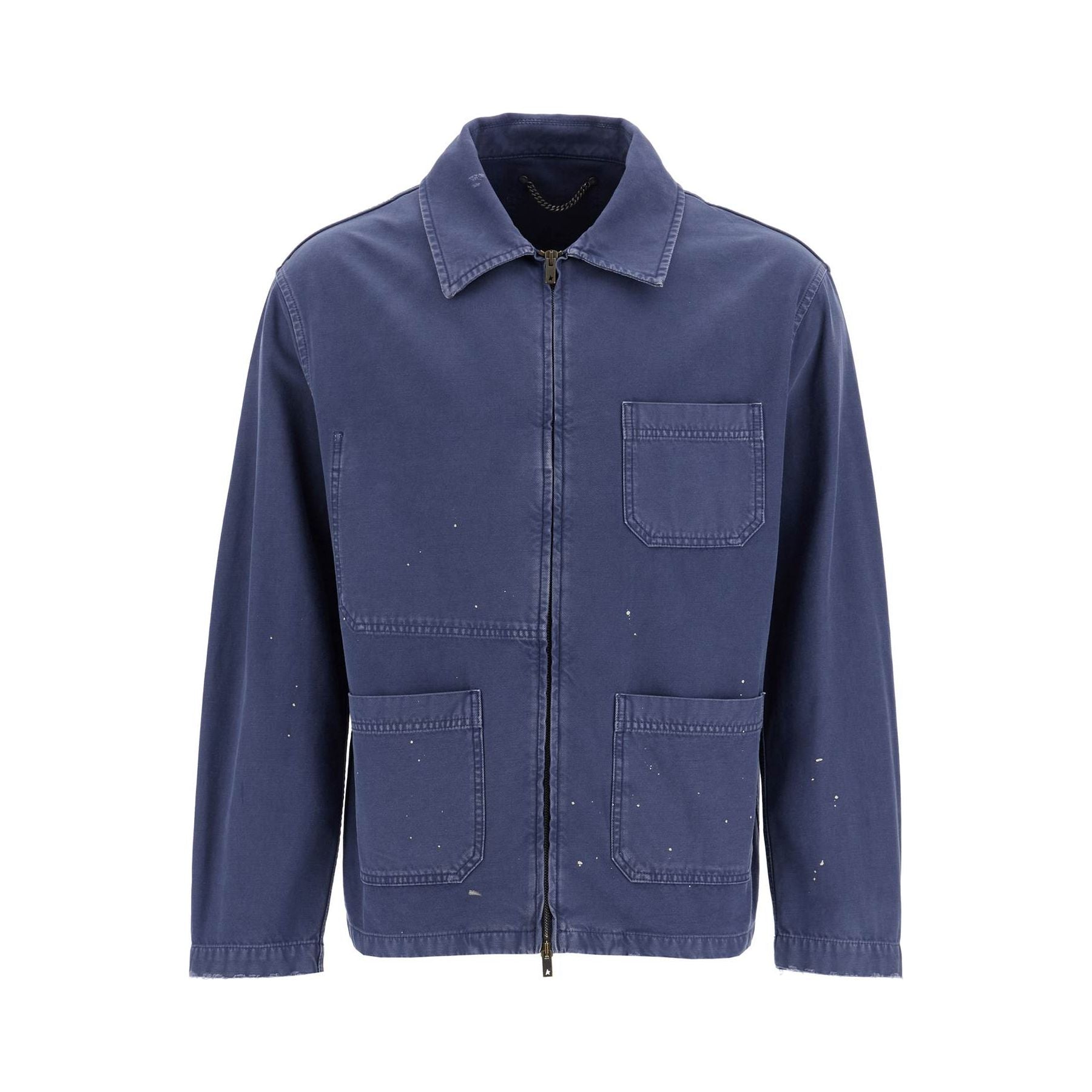 Distressed Cotton Twill Workwear Jacket