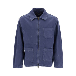 Distressed Cotton Twill Workwear Jacket