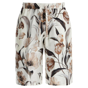 Floral Silk Twill Shorts.