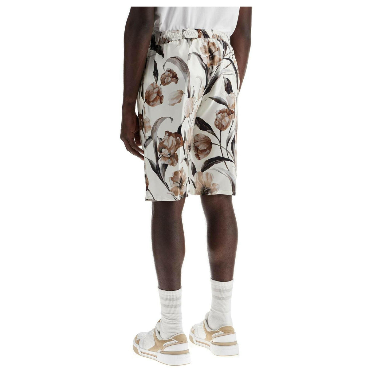 Floral Silk Twill Shorts.