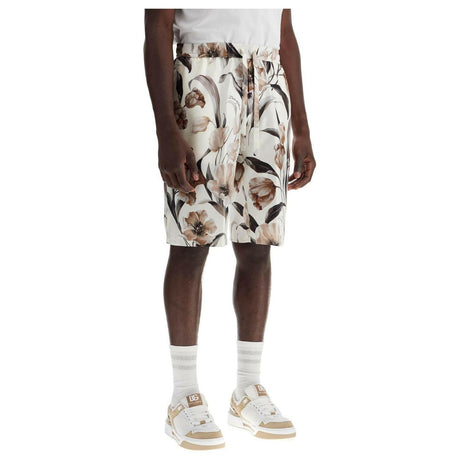 Floral Silk Twill Shorts.