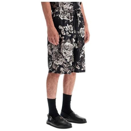 DOLCE&GABBANA-Floral-Print Silk Vanity Shorts-JOHN JULIA