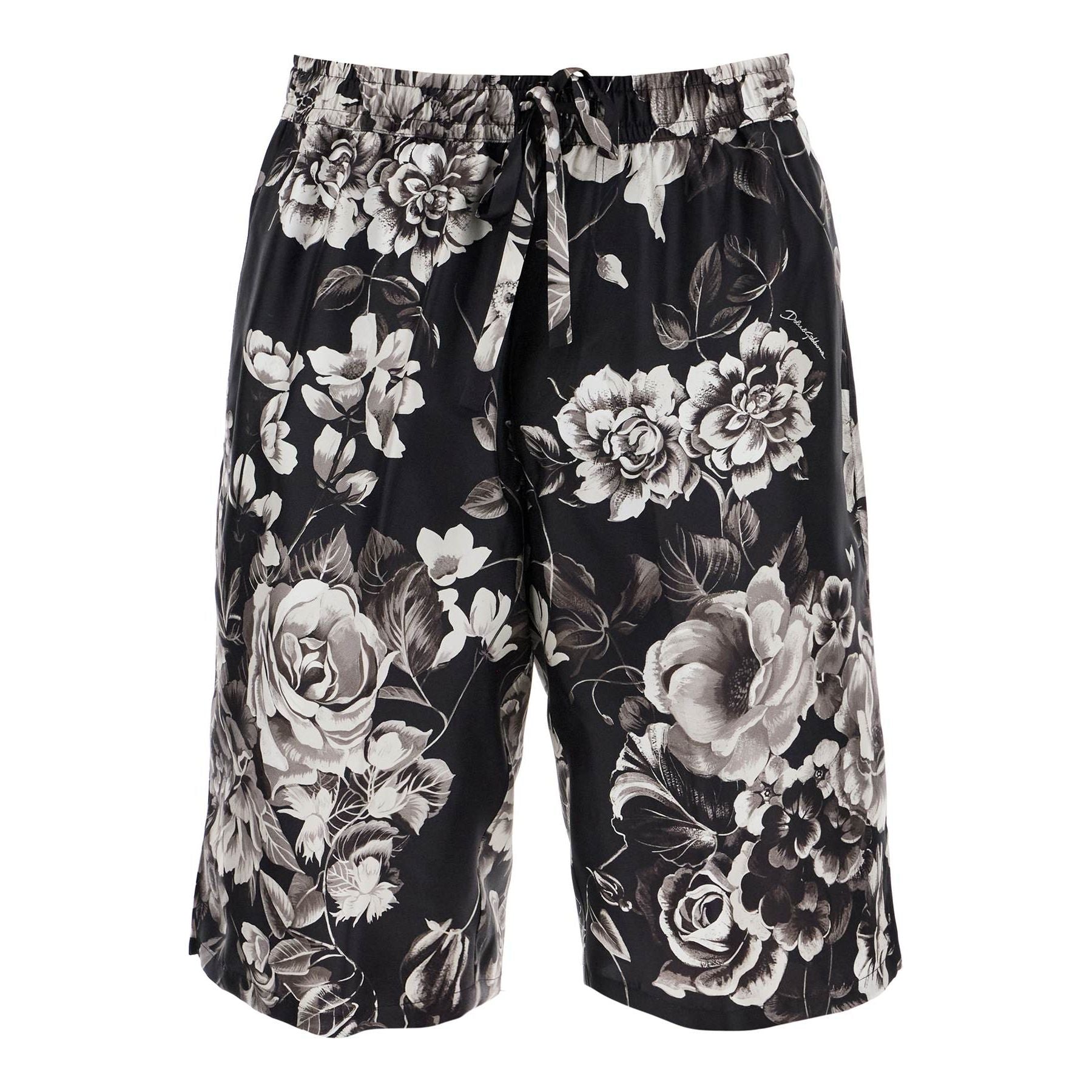 Floral-Print Silk Vanity Shorts