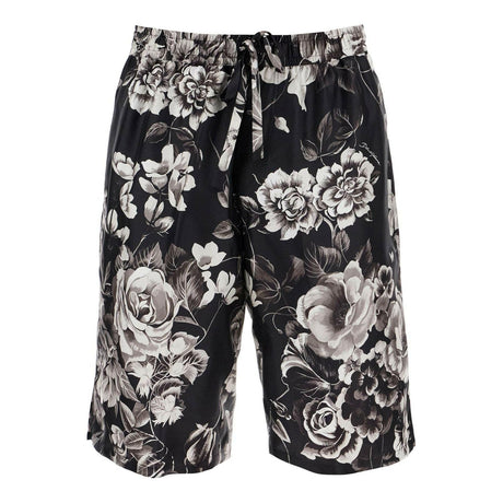 DOLCE&GABBANA-Floral-Print Silk Vanity Shorts-JOHN JULIA