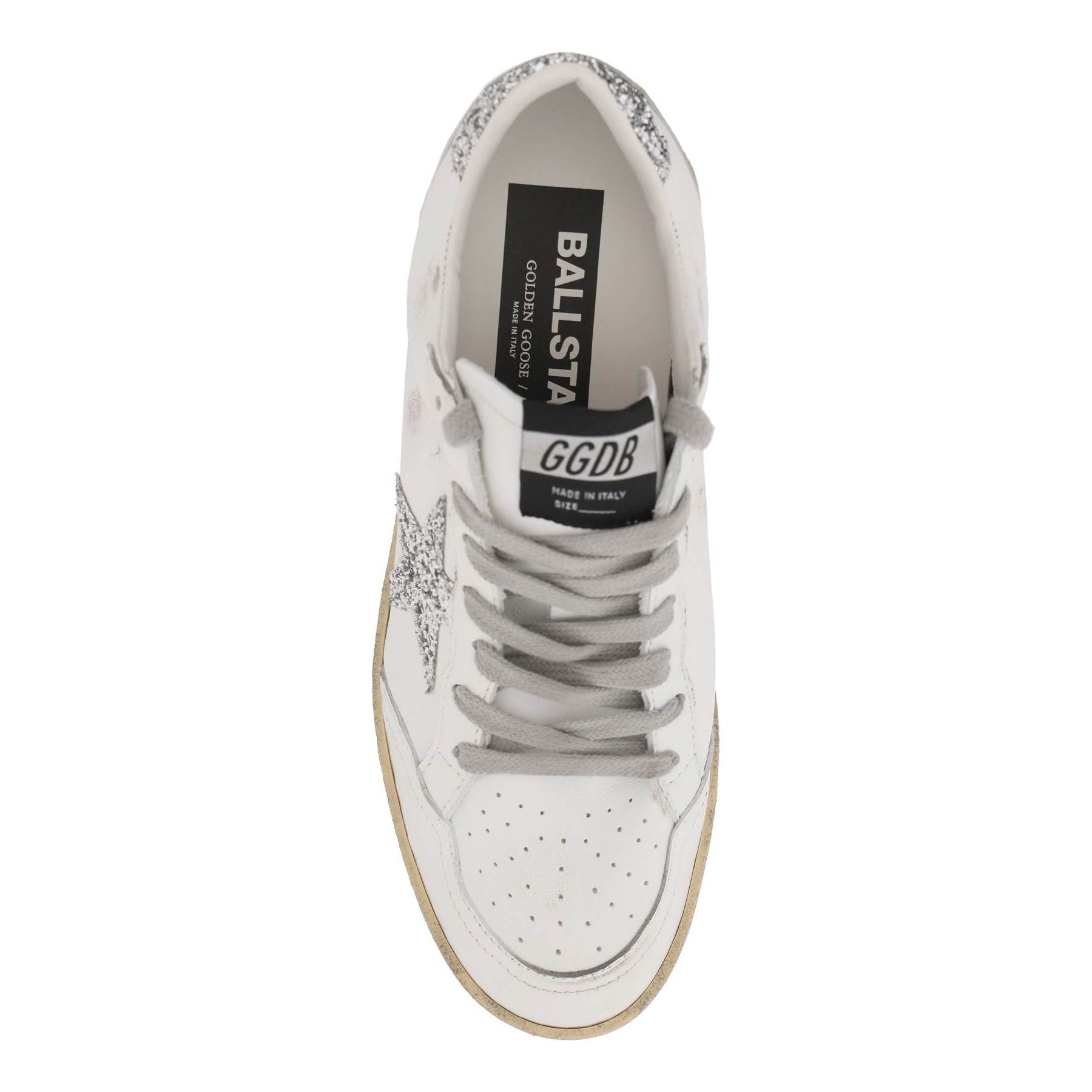 Ball Star Glitter and Leather Sneakers