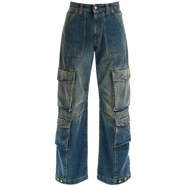 GOLDEN GOOSE-Distressed Wide-Leg Cargo Jeans -JOHN JULIA.