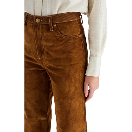 GOLDEN GOOSE-Suede Leather Pants For Men -JOHN JULIA.