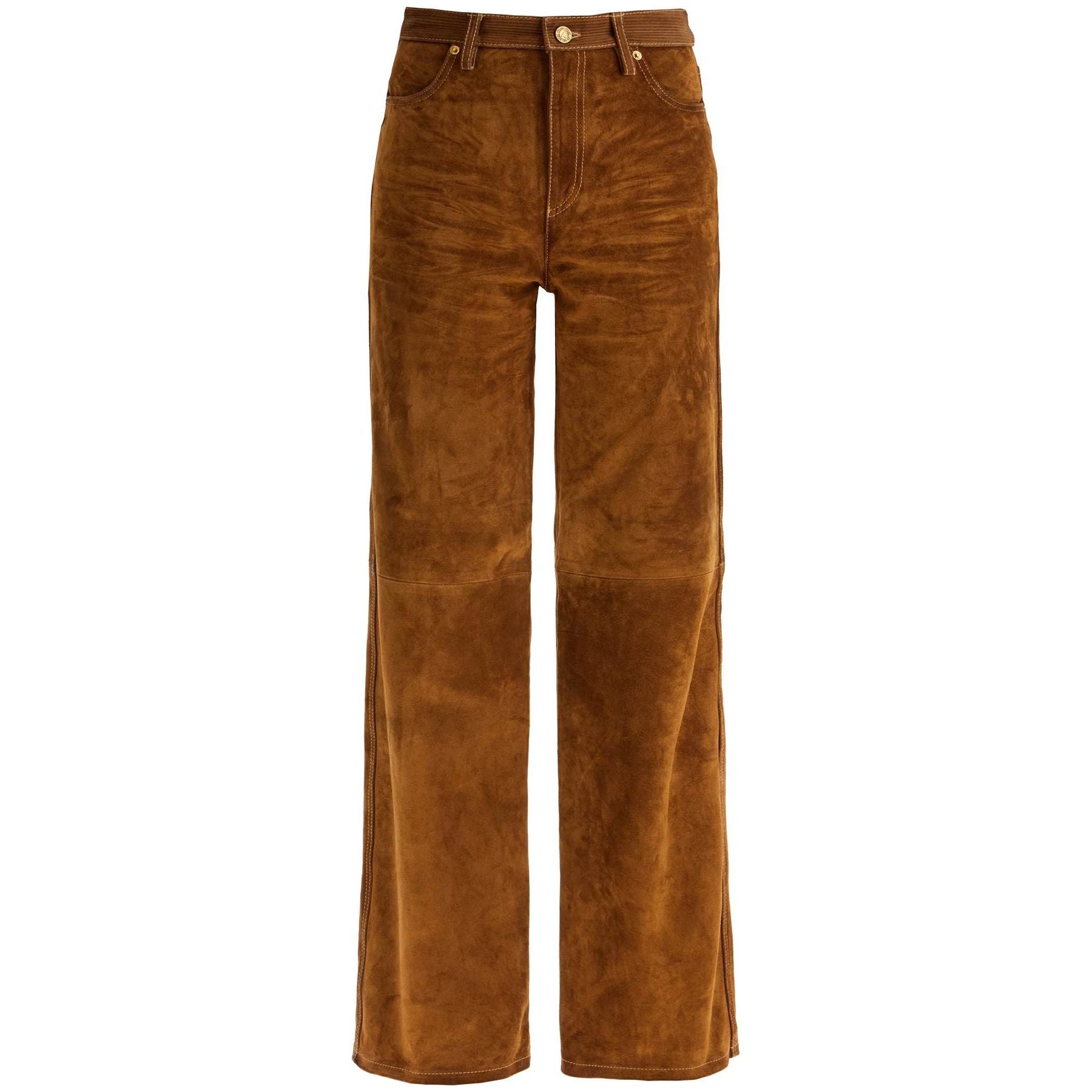 GOLDEN GOOSE-Suede Leather Pants For Men -JOHN JULIA.