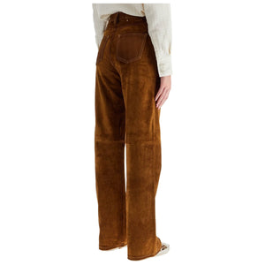 GOLDEN GOOSE-Suede Leather Pants For Men -JOHN JULIA.