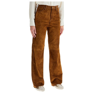 GOLDEN GOOSE-Suede Leather Pants For Men -JOHN JULIA.