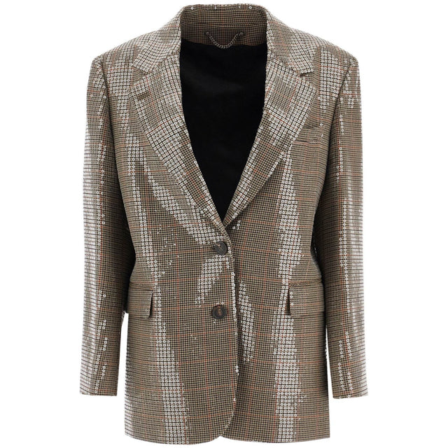 Houndstooth Blazer With Sequins