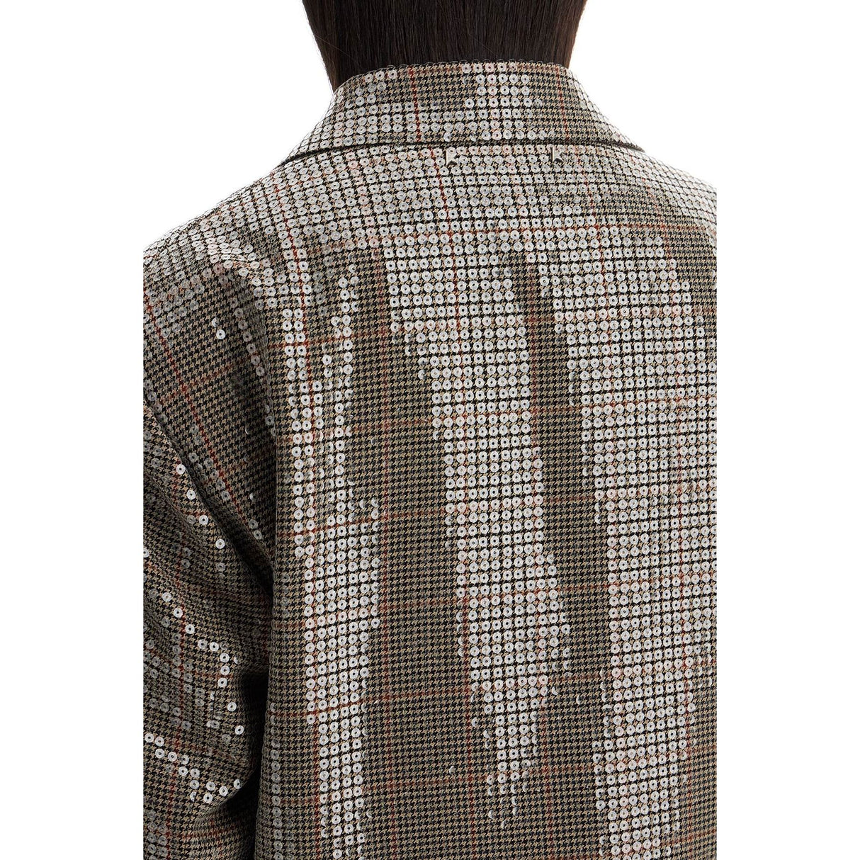 Houndstooth Blazer With Sequins