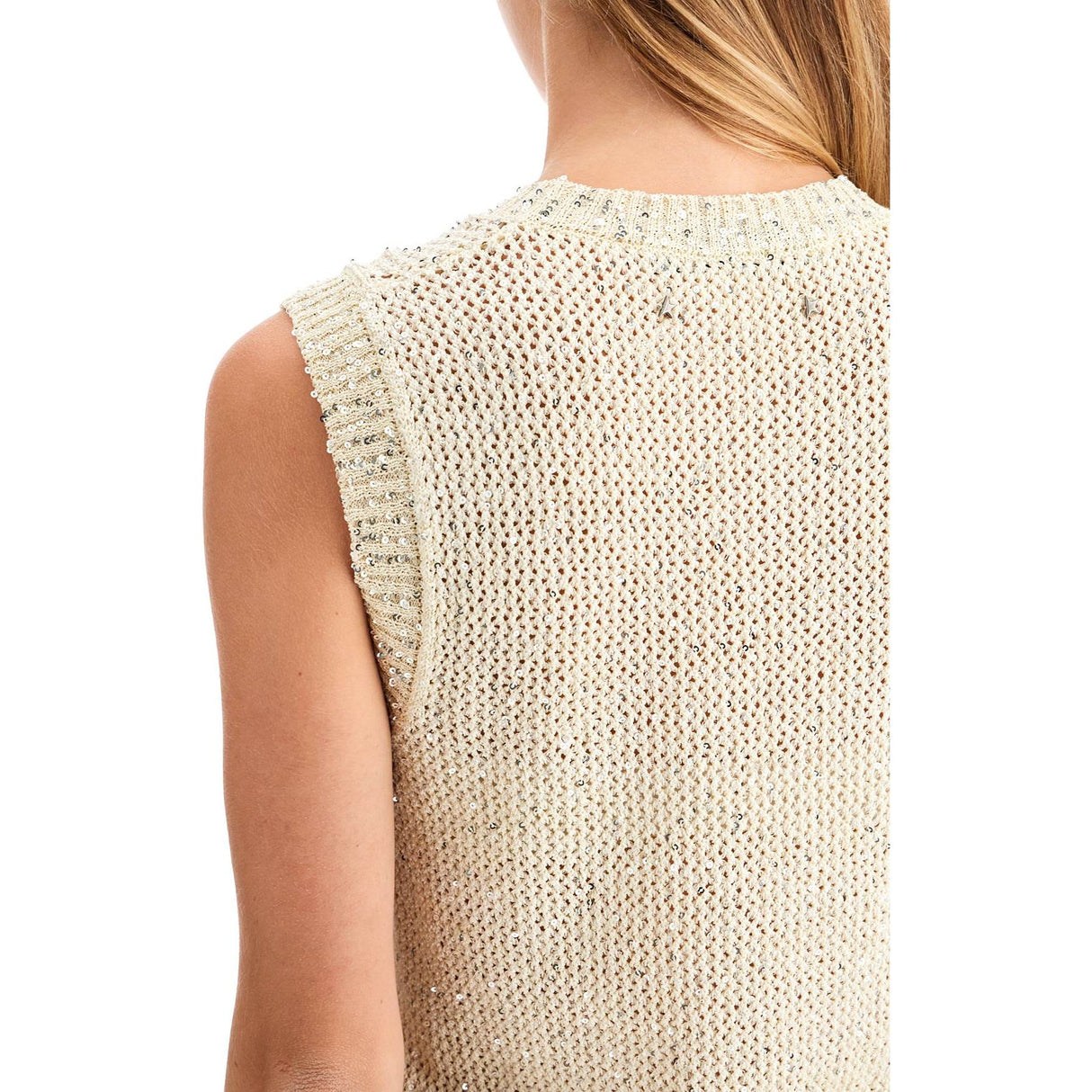 GOLDEN GOOSE-Knitted Vest With Sequins Embell -JOHN JULIA.