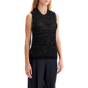 GOLDEN GOOSE-Knitted Vest With Sequins Embell -JOHN JULIA.