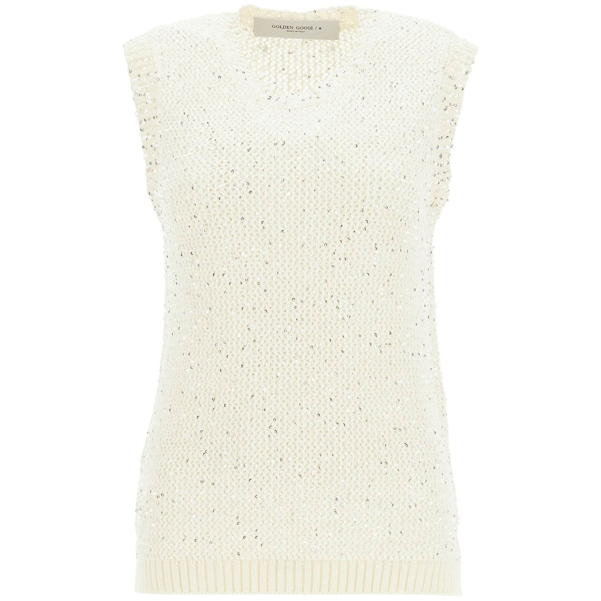 GOLDEN GOOSE-Knitted Vest With Sequins Embell -JOHN JULIA.