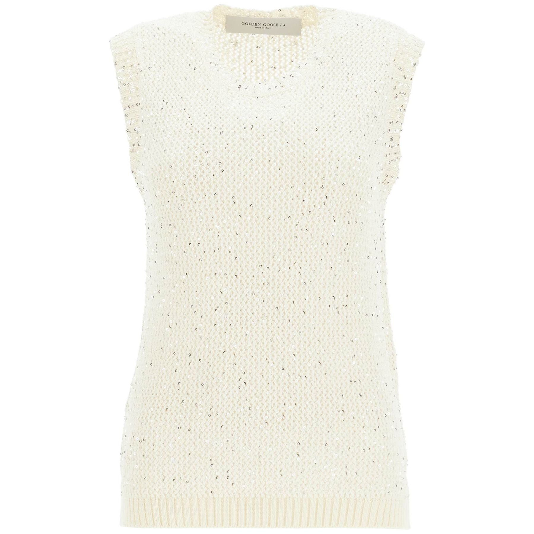 GOLDEN GOOSE-Knitted Vest With Sequins Embell -JOHN JULIA.