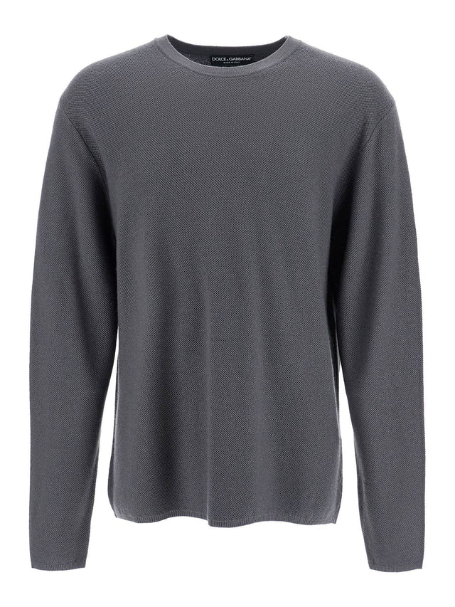 Oversized Crewneck Cotton Sweater-Dolce & Gabbana-JOHN JULIA